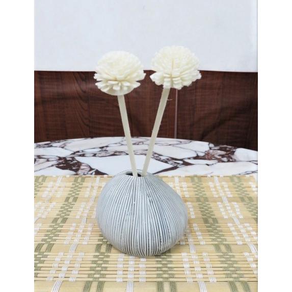 花瓶　花器　フラワーベース　一輪挿し　陶器　オフホワイト　グレー　6ｃｍ　シンプル　ナチュラル