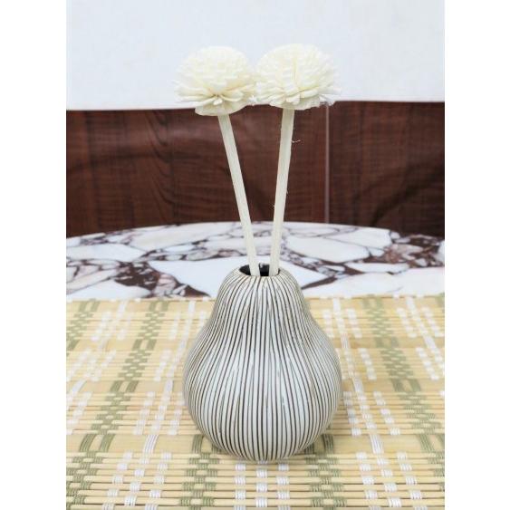 花瓶　花器　フラワーベース　一輪挿し　オフホワイト　ブラウン　陶器　8ｃｍ　シンプル　ナチュラル