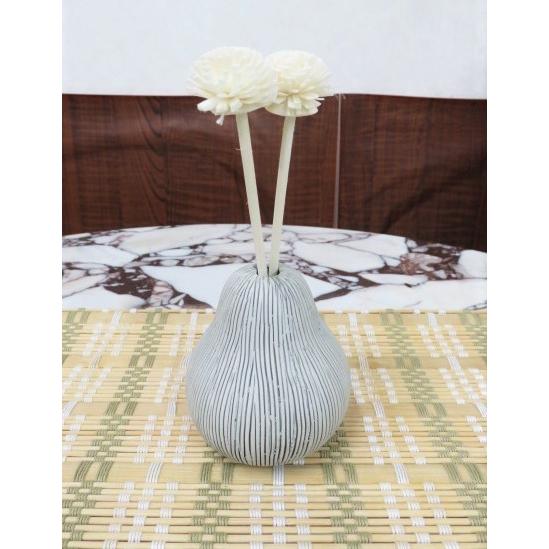 花瓶　花器　フラワーベース　一輪挿し　オフホワイト　グレー　陶器　8ｃｍ　シンプル　ナチュラル