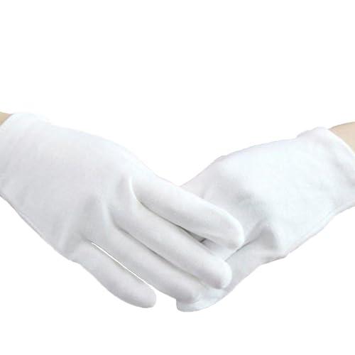 [YIXINLYMY] 綿手袋 白 純綿100% 白手袋（Mコード） 12組 選挙用・接客業・サービ...
