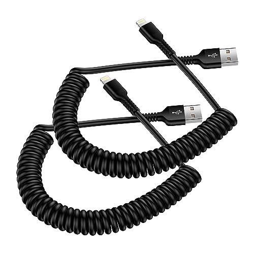 ライトニングケーブル USB-A コイル状 2本 CarPlay対応＆MFI認証 iPhone充電ケ...