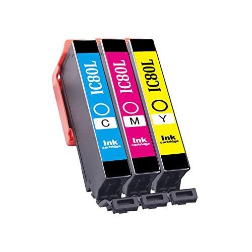 Epson用 エプソン IC6CL80L インクカートリッジ 3色セット(シアン、マゼンタ、イエロー...