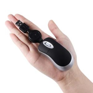 DIWOSHE 超小型マウス USB有線 3ボタン 格納式 伸縮マウス ケーブル収納型 巻き取り式 光学式 小型 軽量 ミニ Sサイズ リール付き 小さい 子供 携帯｜exp-market