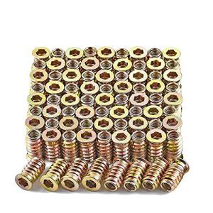 50個 埋め込みナット M8*20mm インサートナット ねじ込みタイプ 炭素鋼 家具 木工 DIY ジョイント パーツ 接合 金具 (M8*20mm)