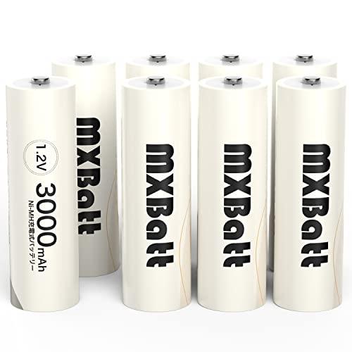 MXBatt 充電式ニッケル水素電池 充電式電池 単3 充電式 充電式単三 単三充電池 1.2V 3...