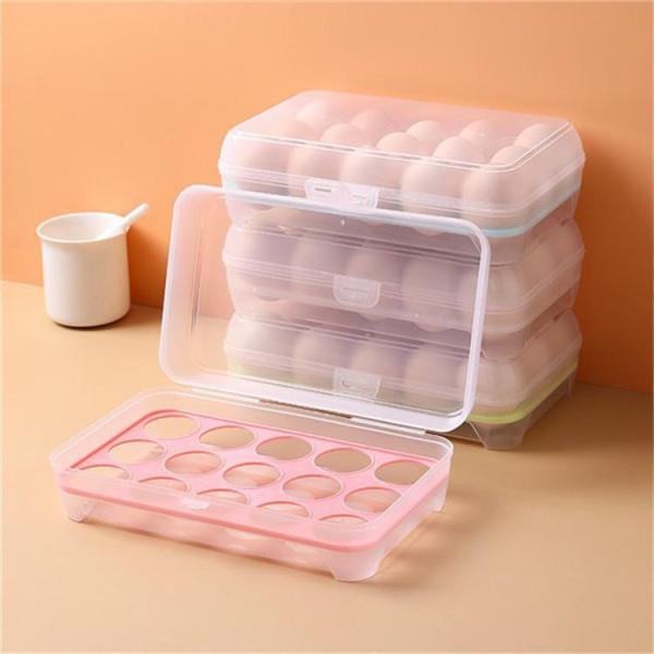 卵ケース 卵収納ボックス 冷蔵庫用 3点セット 15個収納 持ち運び 大容量 区分保管 取り出し便利...