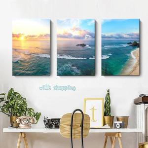 3枚セット 絵画 海 インテリア ファブリック...の詳細画像1