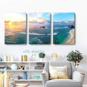 3枚セット 絵画 海 インテリア ファブリック...の詳細画像2