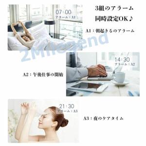 デジタル時計 シンプル 木目調 置き時計 三角...の詳細画像4