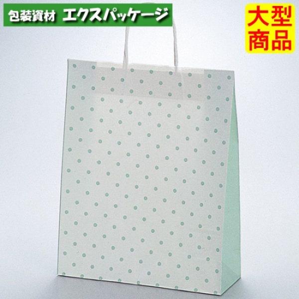 手提袋　ラッピーバッグ　No.2　水玉グリーン　200枚　0120308　ケース販売　大型商品　取り...