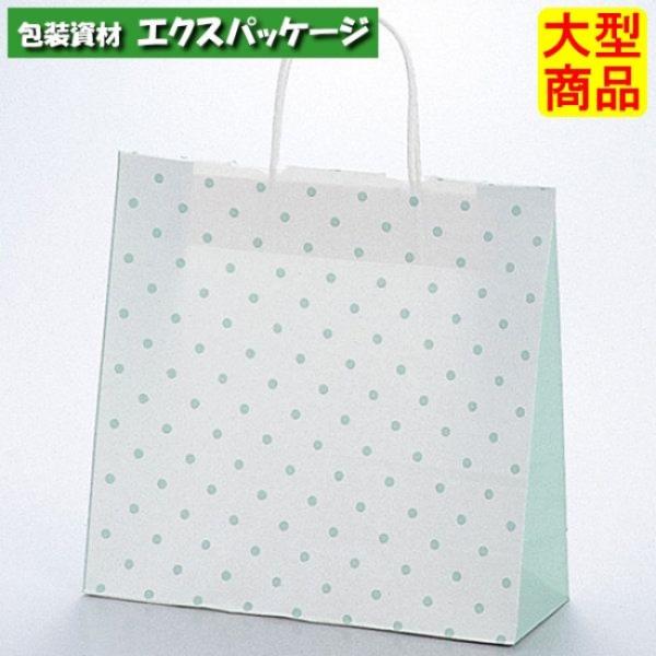 手提袋　ラッピーバッグ　No.3　水玉グリーン　300枚　0120626　ケース販売　大型商品　取り...