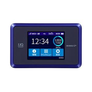中古動作品 NEC Speed Wi-Fi NEXT WX03 ブルー UQ WiMAX2+ルーター