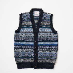 ジャミーソンズカーディガン フェアアイル柄 ウール メンズ SIZE M