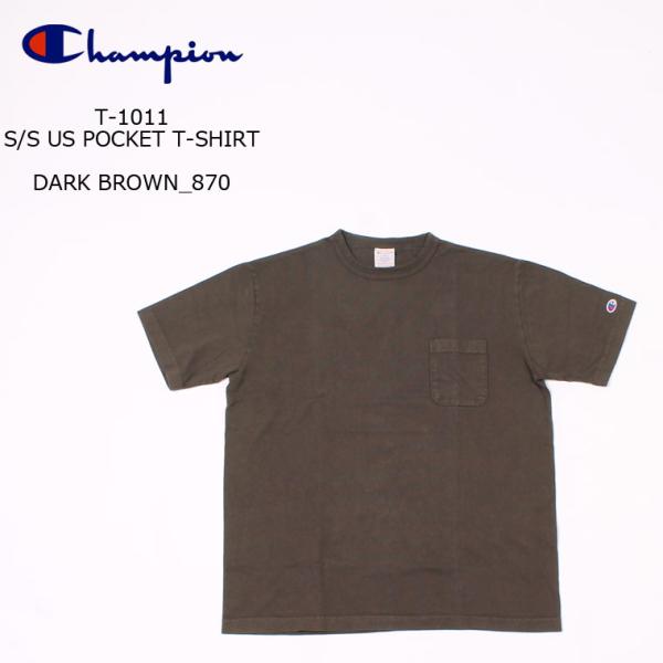 CHAMPION チャンピオン  T-1011 ティーテンイレブン 無地 ポケットTシャツ アメリカ...