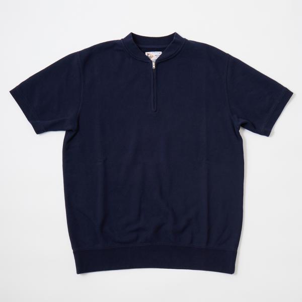FELCO フェルコ  10オンス 半袖スウェット ハーフジップ ベースボールカラー 日本製
