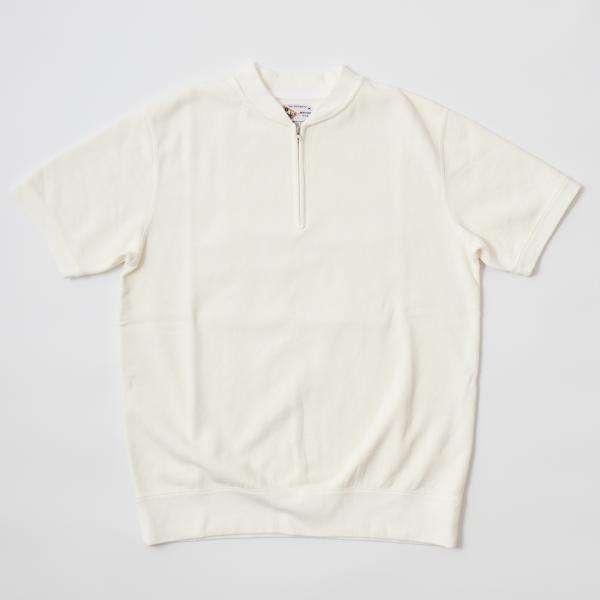 FELCO フェルコ  10オンス 半袖スウェット ハーフジップ ベースボールカラー 日本製