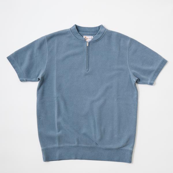 FELCO フェルコ  10オンス 半袖スウェット ハーフジップ ベースボールカラー 日本製