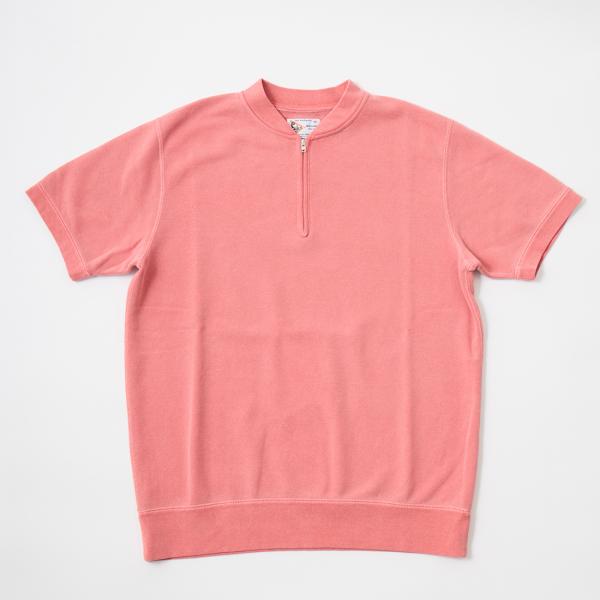 FELCO フェルコ  10オンス 半袖スウェット ハーフジップ ベースボールカラー 日本製