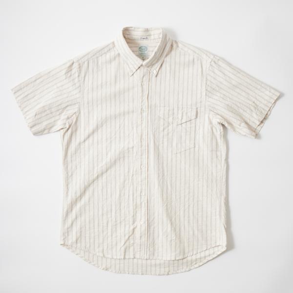 KEATON CHASE USA キートンチェイスユーエスエー 半袖 オックスフォード ストライプシ...
