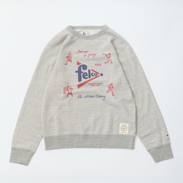 FELCO (フェルコ)  プリント クルーネック スウェットシャツ 10オンス メンズ 日本製