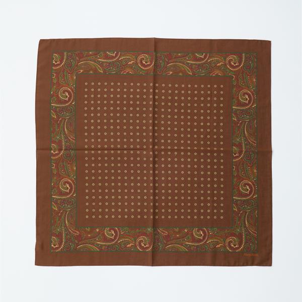 NAVY ROOTS ネイビールーツ  コットンシルク スカーフ ペイズリーパターン 日本製