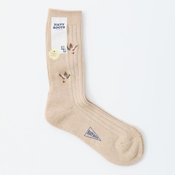 NAVY ROOTS (ネイビールーツ) ハンティング リブパイル ソックス 靴下 メンズ 日本製