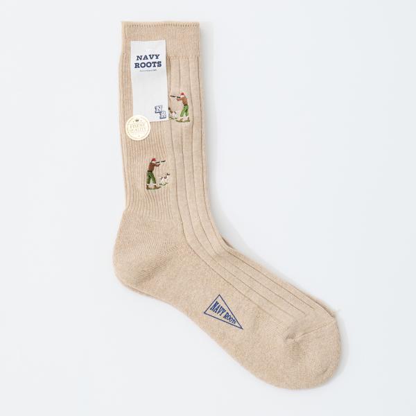 NAVY ROOTS (ネイビールーツ) ハンティング リブパイル ソックス 靴下 メンズ 日本製