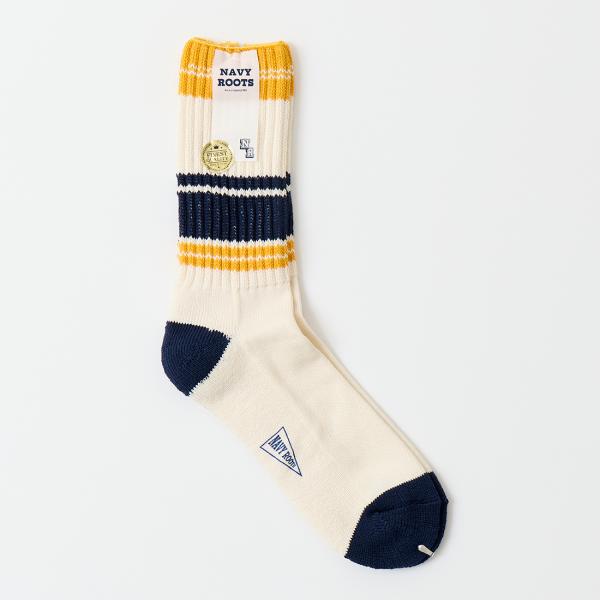 NAVY ROOTS (ネイビールーツ) ローゲージ パイル ボーダーソックス メンズ 日本製