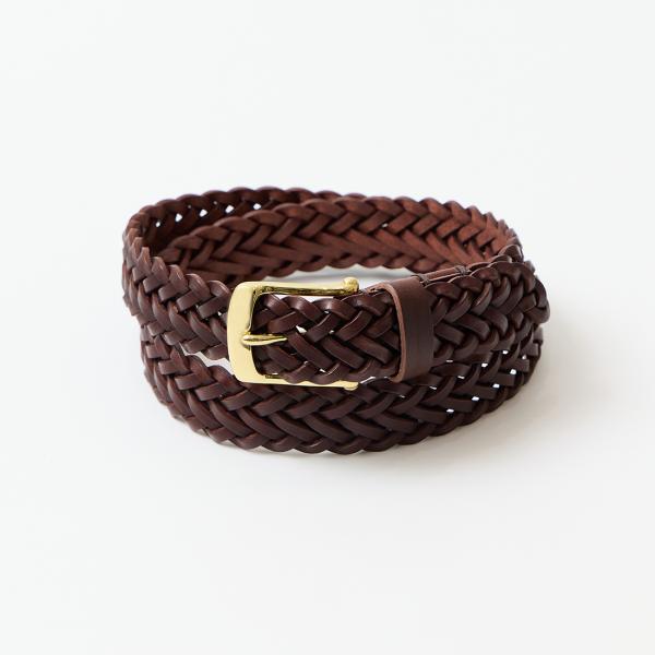 HALCYON BELT COMPANY ハルシオンベルトカンパニー  レザー 編み込みベルト メン...