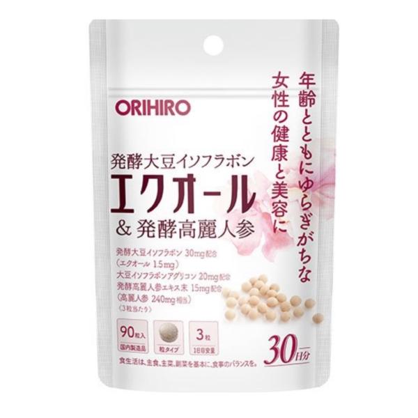 エクオールサプリ 発酵高麗人参　30日分　更年期 ORIHIRO オリヒロ 90粒　