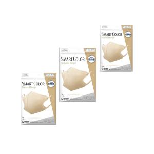 3個 超快適マスク SMART COLOR  ナチュラルベージュ　ふつう 7枚 ユニ・チャーム｜ナミエクスプレス