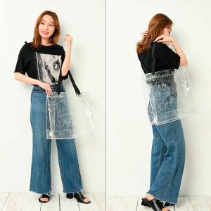 透明バッグ クリアバッグ トートバッグ Lサイ...の詳細画像4