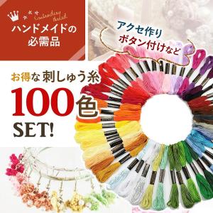 刺繍糸 100色 セット クロスステッチ ボタン付け お名前 多色展開 カラフル 刺繍 多用途 手芸 ハンドメイド ポイント利用