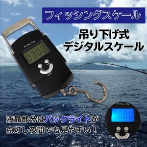 フィッシングスケール デジタルスケール 釣り電子吊り下げ量り 小包 食品はかり 50kgまで 旅行荷物 TARE テア機能 風袋引き LED バックライト 温度測定