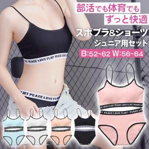 スポーツブラ ショーツ セット 高学年 中学生 ジュニア ブラ ファーストブラ スポブラ パンツ インナー 下着 女の子 女子 キッズ 子供 綿 コットン 快適 爆買