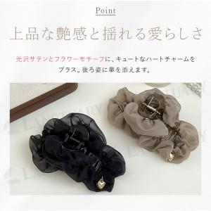 シフォン バンスクリップ ヘアクリップ 大人可...の詳細画像3