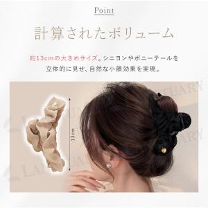 シフォン バンスクリップ ヘアクリップ 大人可...の詳細画像4