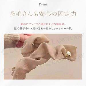 シフォン バンスクリップ ヘアクリップ 大人可...の詳細画像5