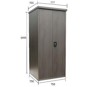 【送料無料】小型収納庫 木目調 幅777 奥行755 高さ1655 鍵付き 屋外収納 ベランダ収納 ...