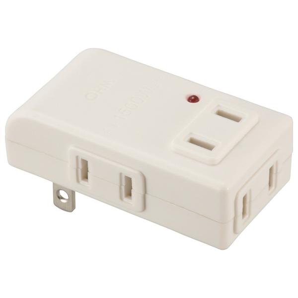 電源タップ コードなし マイクロタップ 雷ガード 4個口 白 ホワイト_HS-AKL4PBT-W 0...
