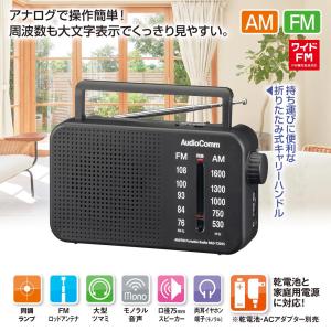 AudioComm AM/FMポータブルラジオ｜RAD-T205S 03-0985 オーム電機｜exsight-security
