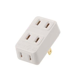 電源タップ コードなし 3個口 安全ニュートリプルタップ 白 ホワイト_HS-AT91W 04-0163 OHM オーム電機｜exsight-security
