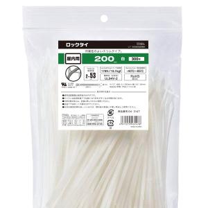結束バンド ロックタイ 200mm 白 300本入り LT-200W300WH 04-3147 オーム電機｜エクサイト・セキュリティ Yahoo!店