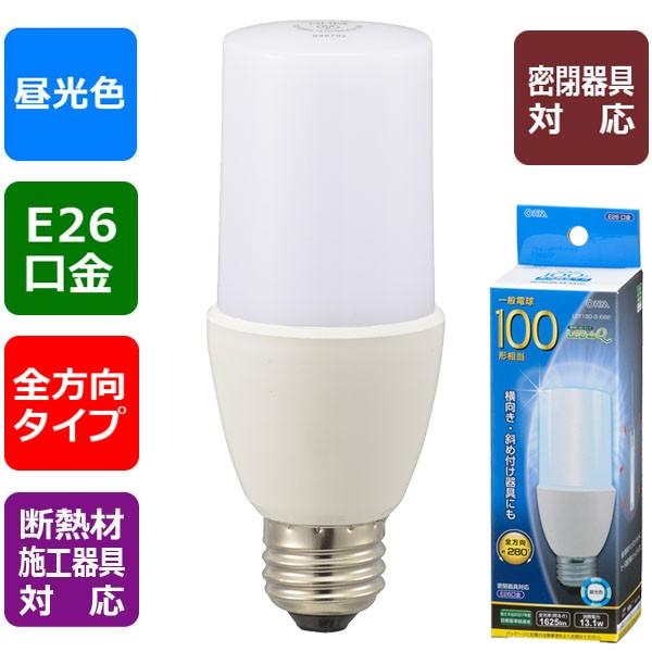 LED電球 T形 E26 100形相当 昼光色｜LDT13D-G IG92 06-1933 OHM ...