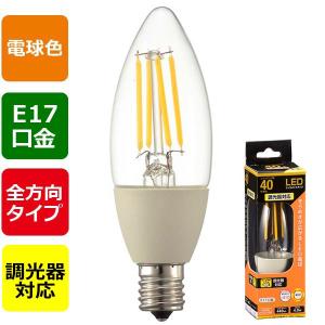 OHM（オーム電機） オーム LED電球 シャンデリア形 440lm (電球色相当