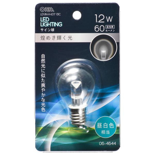 LED電球 サイン球 E17 クリア昼白色｜LDS1N-H-E17 13C 06-4644 OHM ...