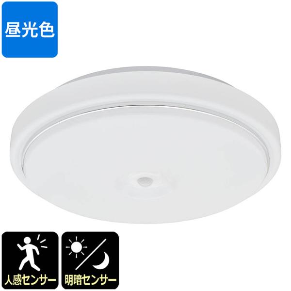 LED内玄関灯（人感・明暗センサー付/直径300mm/2300 lm/昼光色/18W）_06-557...
