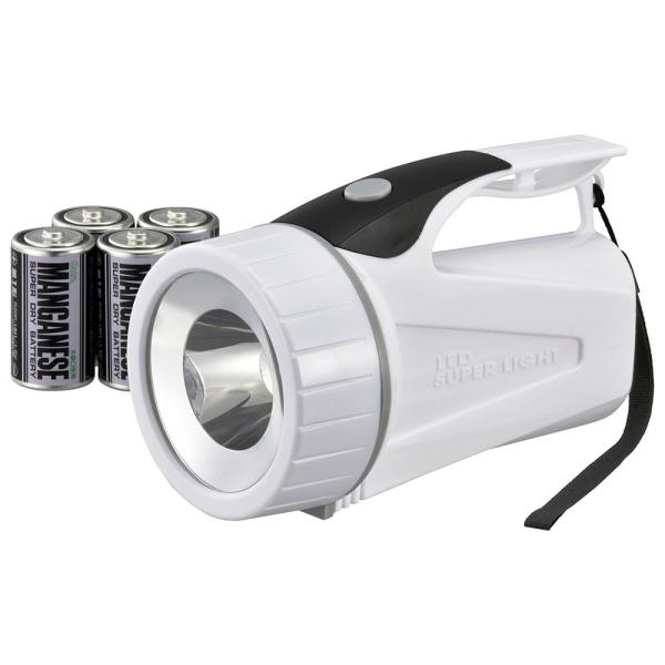 LED強力ライト 100ルーメン 単1形乾電池4本付き ホワイト｜LPP-10B5 08-0759_...