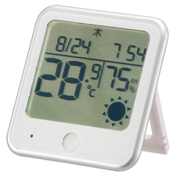 温湿度計 インフルエンザ熱中症注意機能付き｜TEM-300B-W 08-1551｜OHM（オーム電機...