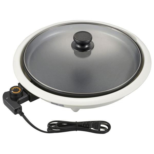 ホットプレート フッ素加工 ホワイト｜COK-YM130A-W 08-3292 オーム電機